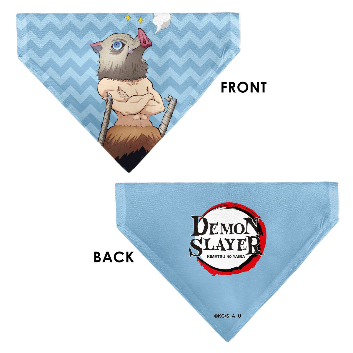 Pet Bandana - Demon Slayer Inosuke Hashibira Beast Breath Pose Chevron Blues