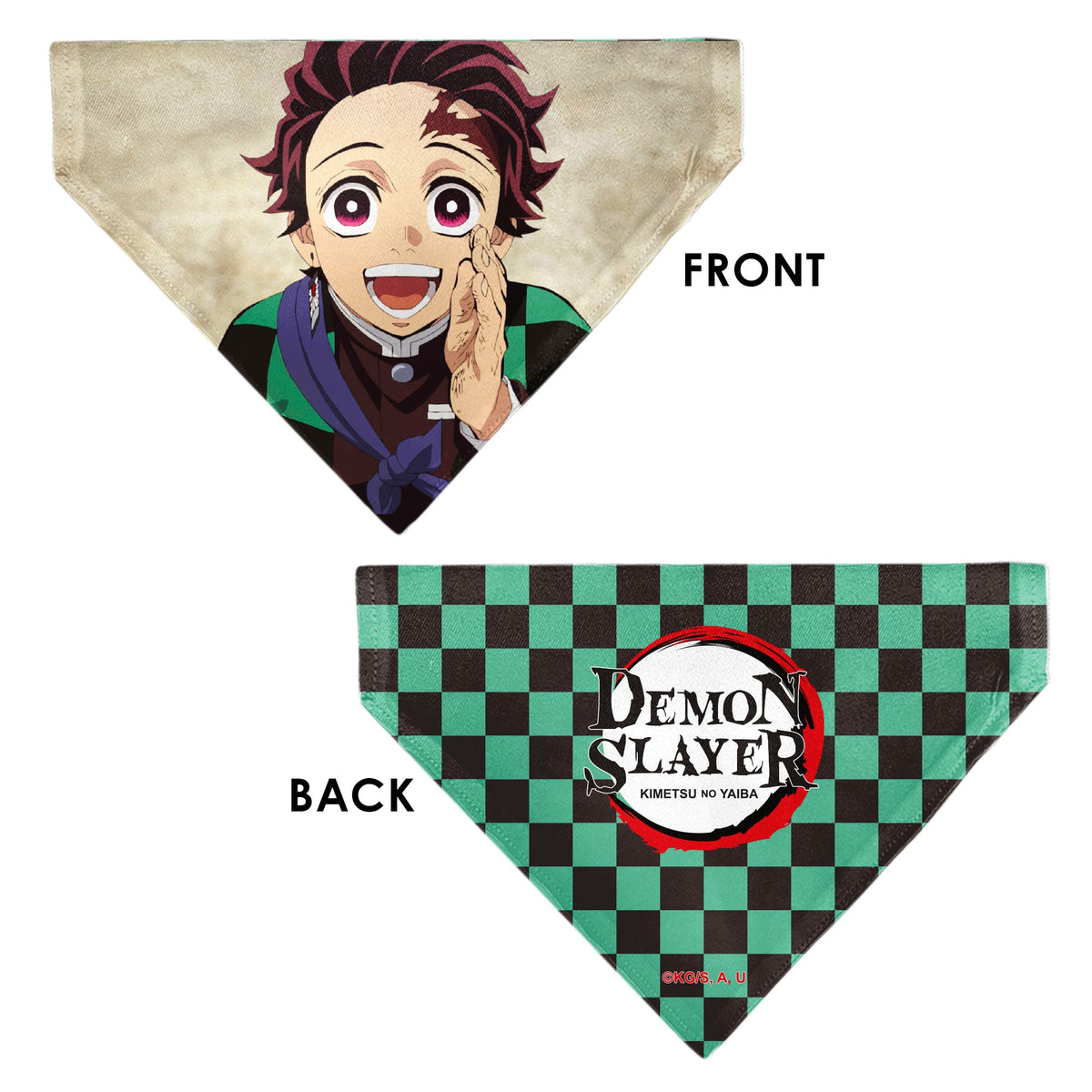 Pet Bandana - Demon Slayer Tanjiro Kamado Smiling Pose Tan