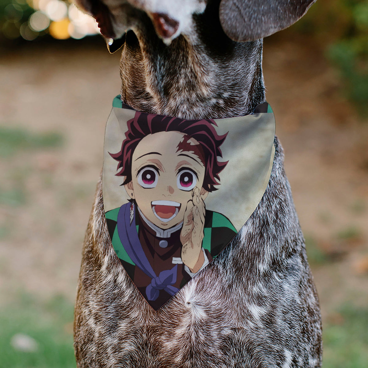 Pet Bandana - Demon Slayer Tanjiro Kamado Smiling Pose Tan