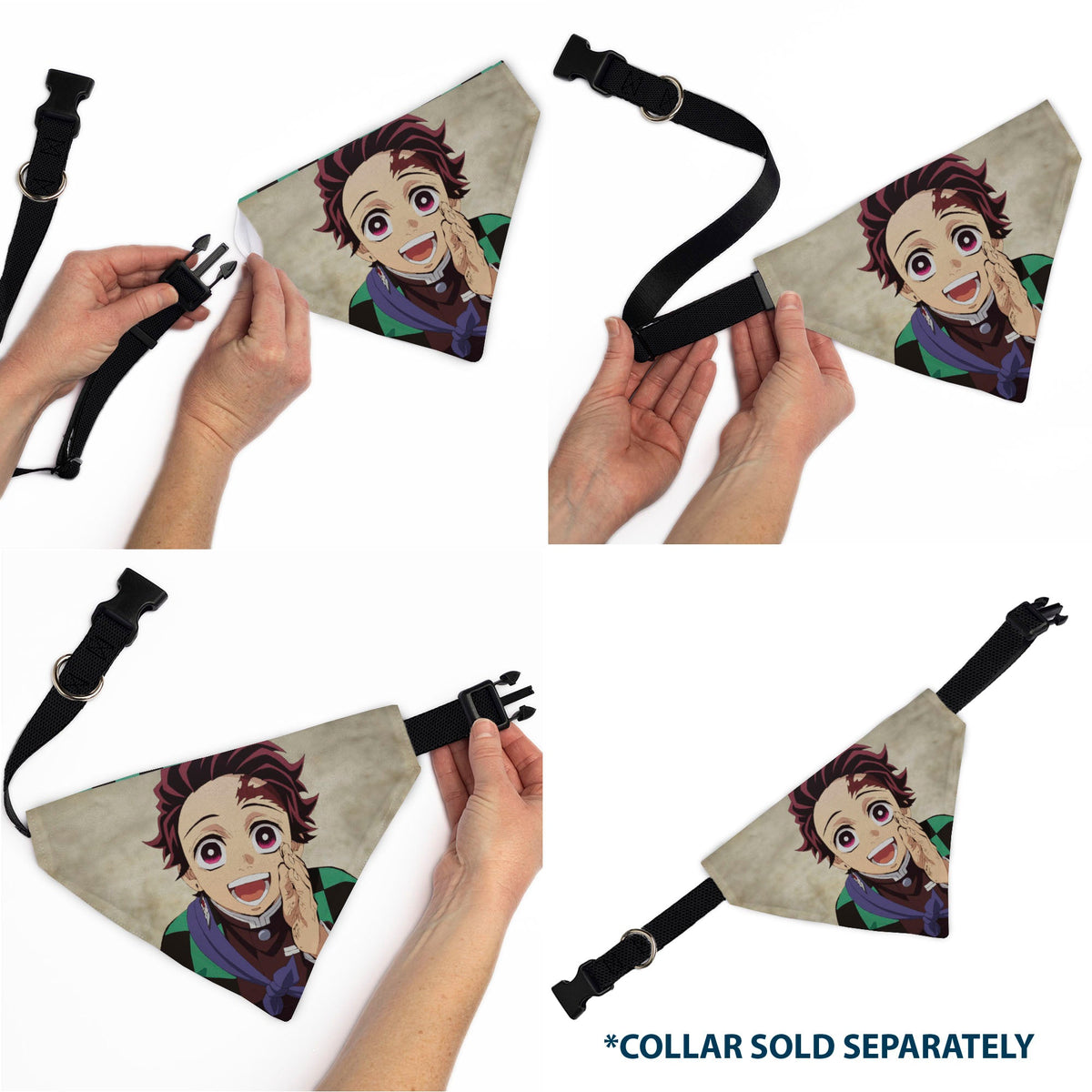 Pet Bandana - Demon Slayer Tanjiro Kamado Smiling Pose Tan
