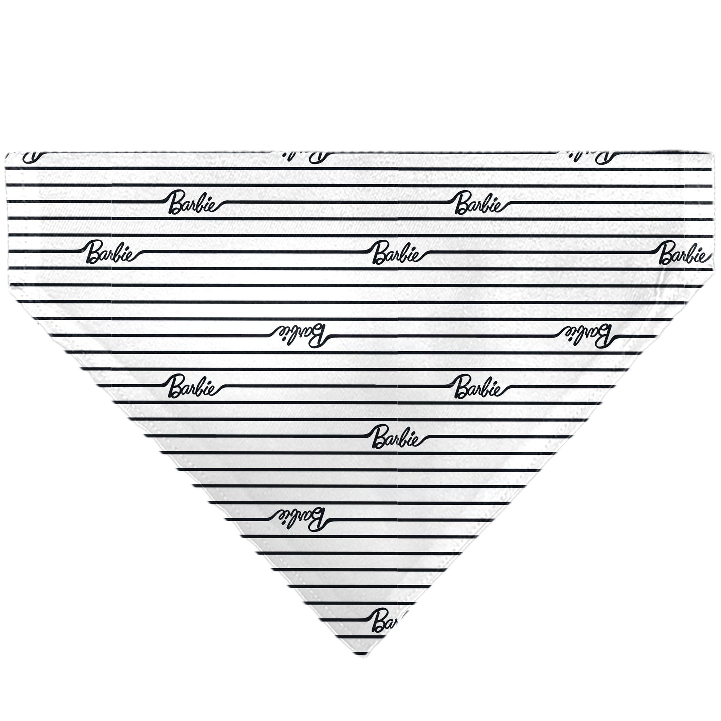Pet Bandana - BARBIE Script Stripe White/Black