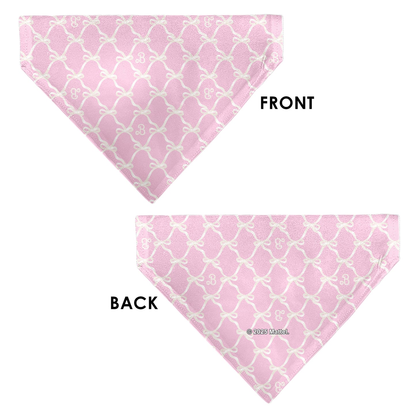 Pet Bandana - Barbie Bow and B Monogram Pink/White