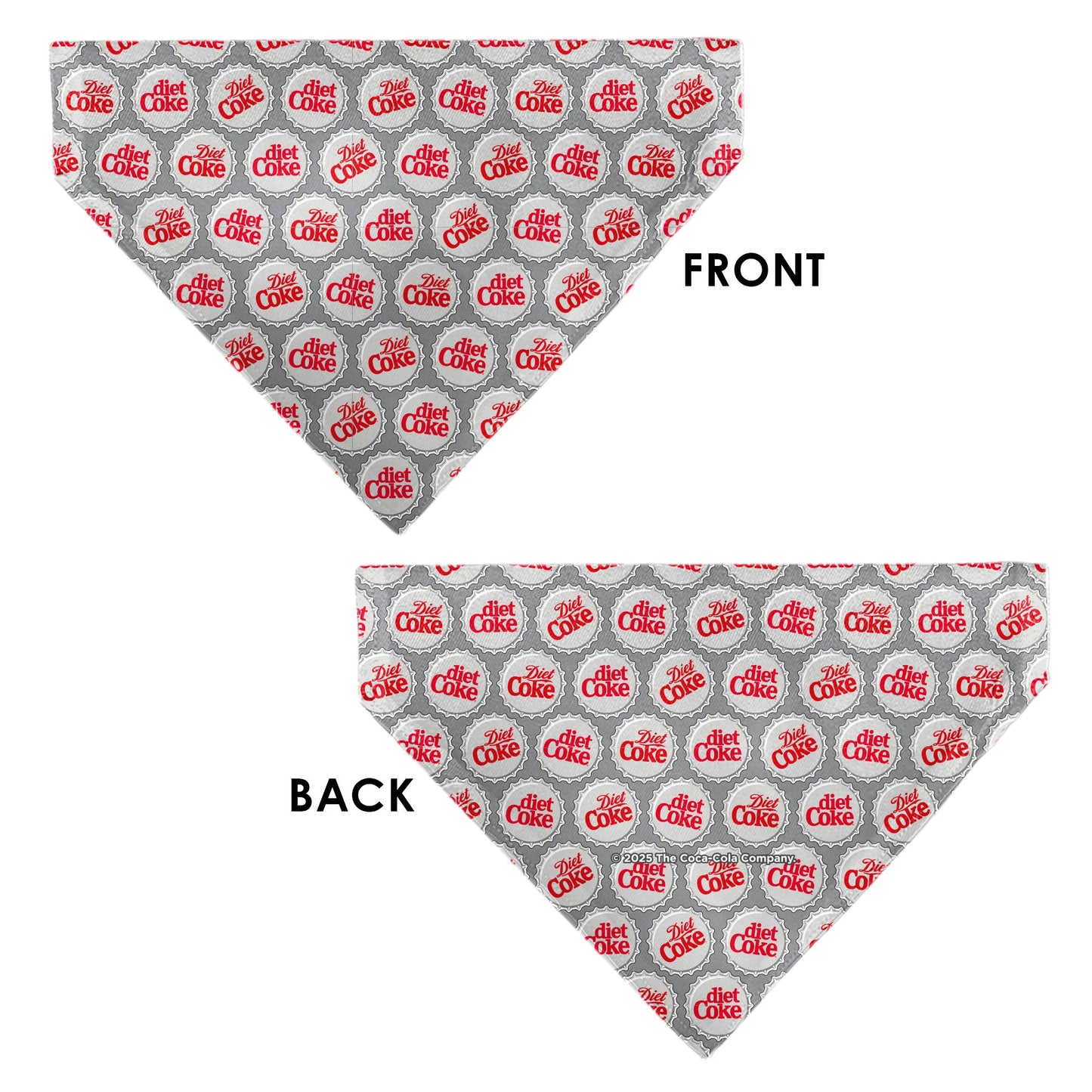 Pet Bandana - DIET COKE Bottle Caps Scattered Grays/White/Red
