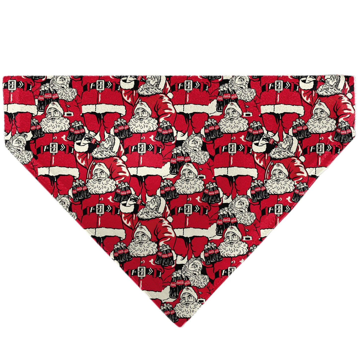 Pet Bandana - Coca-Cola Santa Claus Holiday Poses Stacked Red