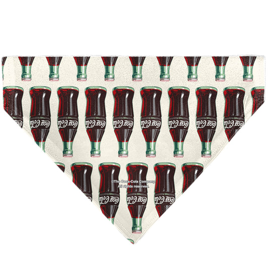 Pet Bandana - Coca-Cola Glass Bottles Collage White