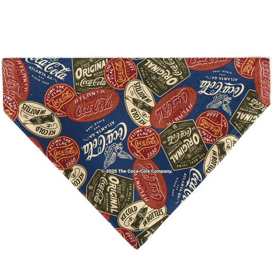 Pet Bandana - Classic COCA-COLA Badges Collage Blue