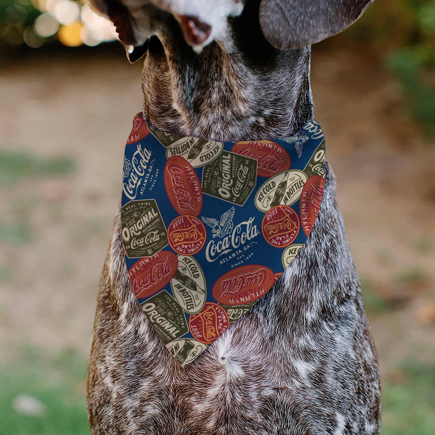 Pet Bandana - Classic COCA-COLA Badges Collage Blue