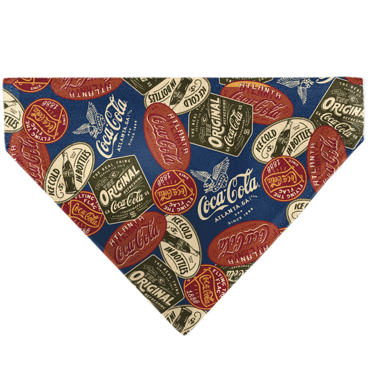 Pet Bandana - Classic COCA-COLA Badges Collage Blue