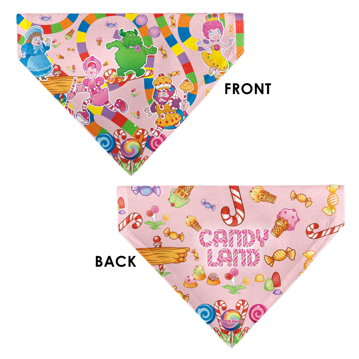 Pet Bandana - CANDY LAND Characters and Icons Collage Pink