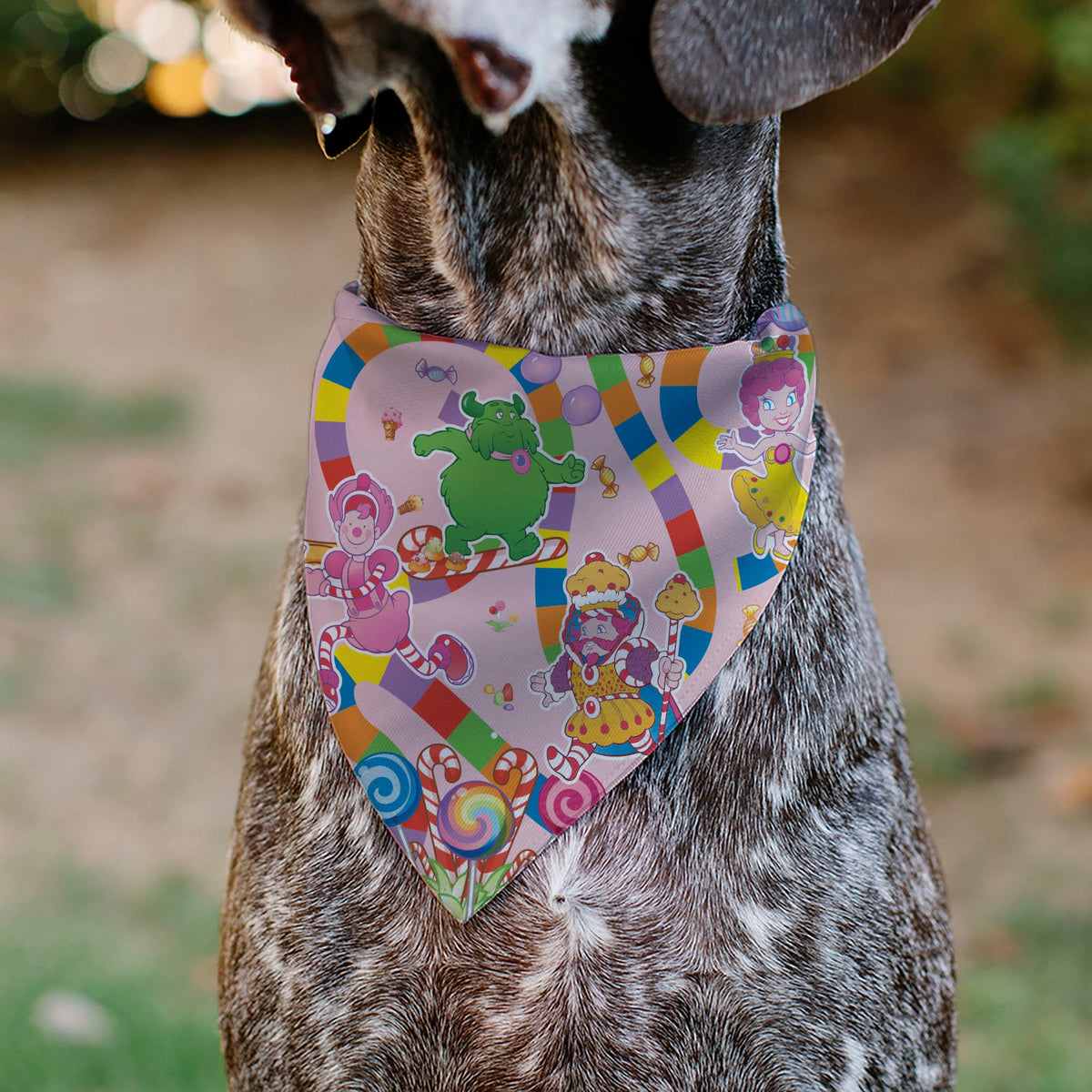 Pet Bandana - CANDY LAND Characters and Icons Collage Pink