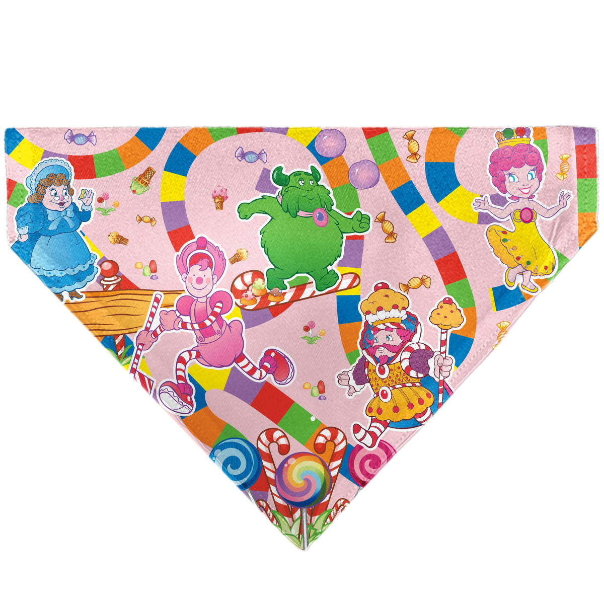 Pet Bandana - CANDY LAND Characters and Icons Collage Pink