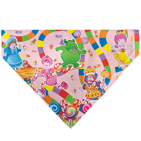Pet Bandana - CANDY LAND Characters and Icons Collage Pink