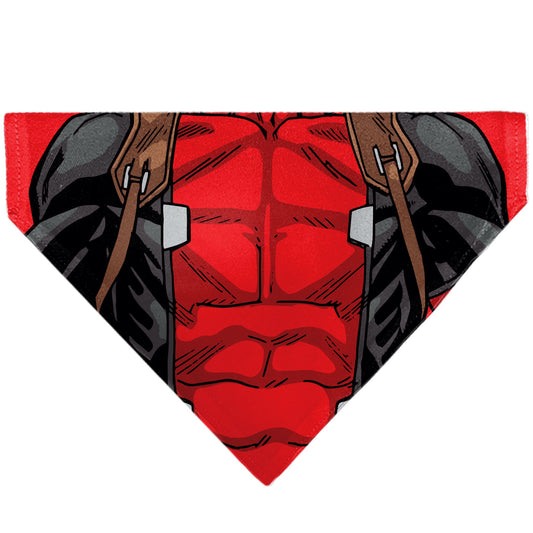 Pet Bandana - Deadpool Suit Chest Detail Red/Black