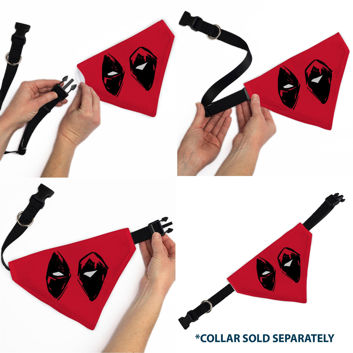 Pet Bandana - Deadpool Eyes Sketch Red/Black