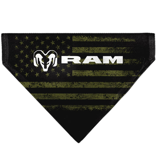 Pet Bandana - RAM Americana Stars and Stripes Weathered Black/Brown/White