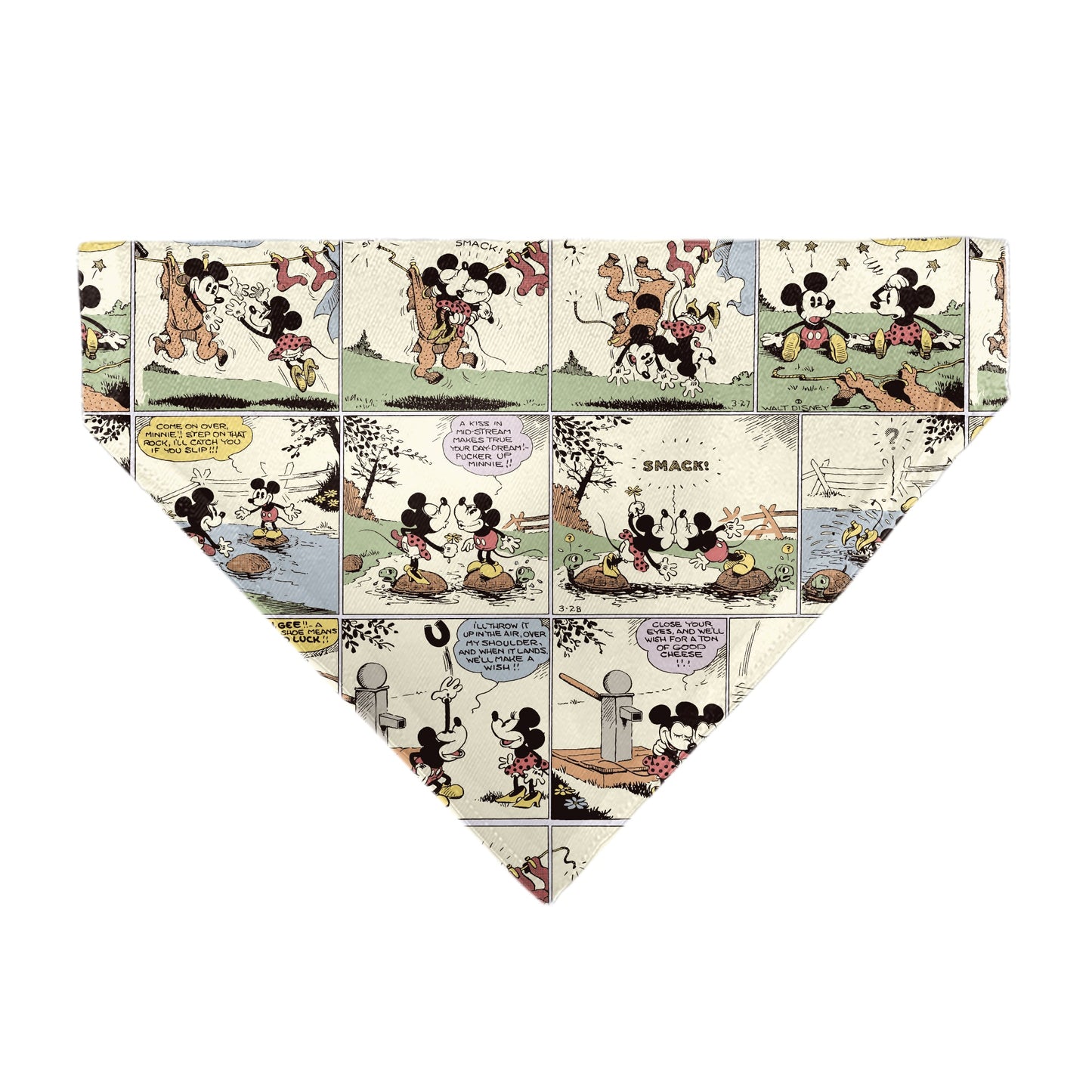 Pet Bandana - Mickey and Minnie Mouse Vintage Comic Strip Scenes