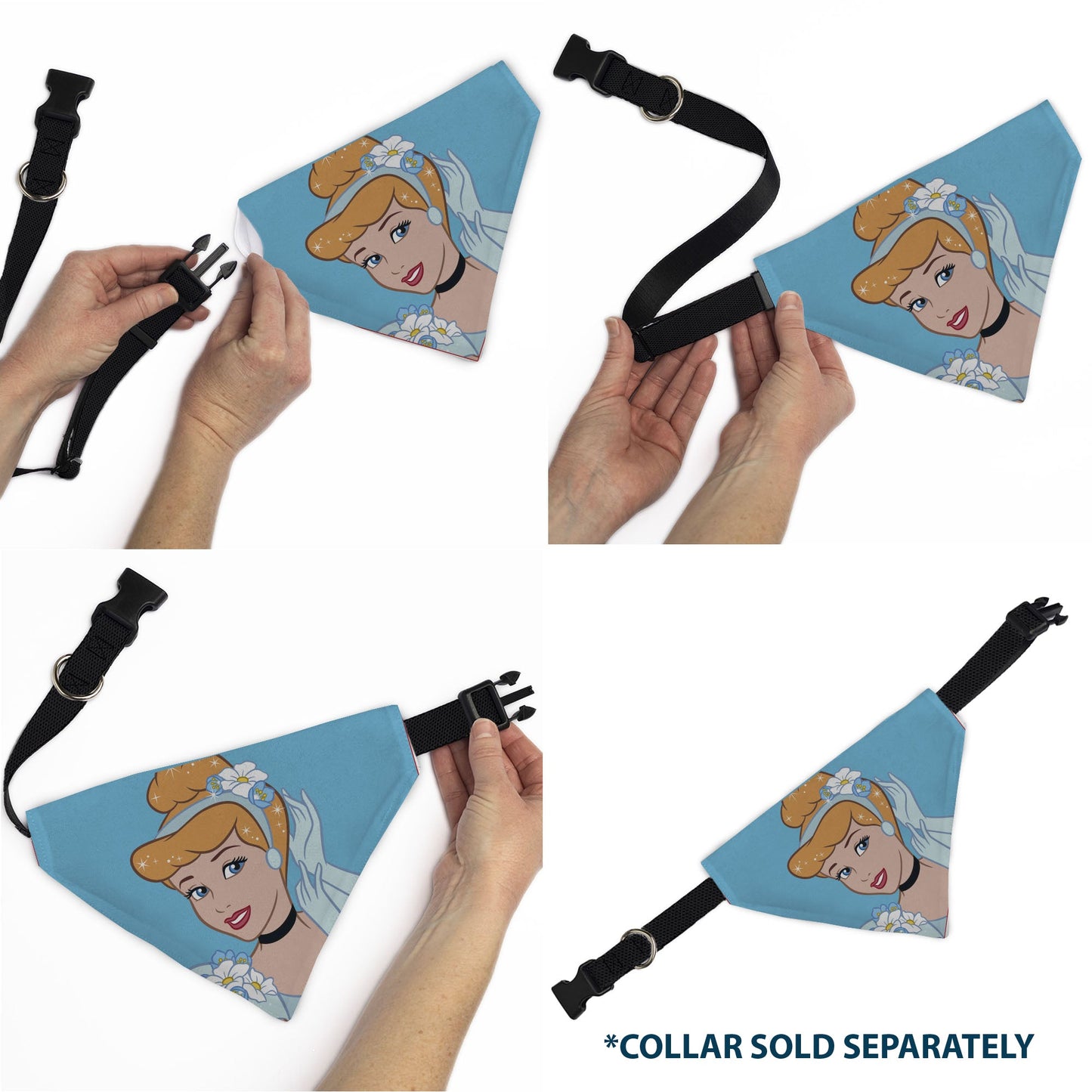 Pet Bandana - Cinderella Face Pose Close-Up Blues