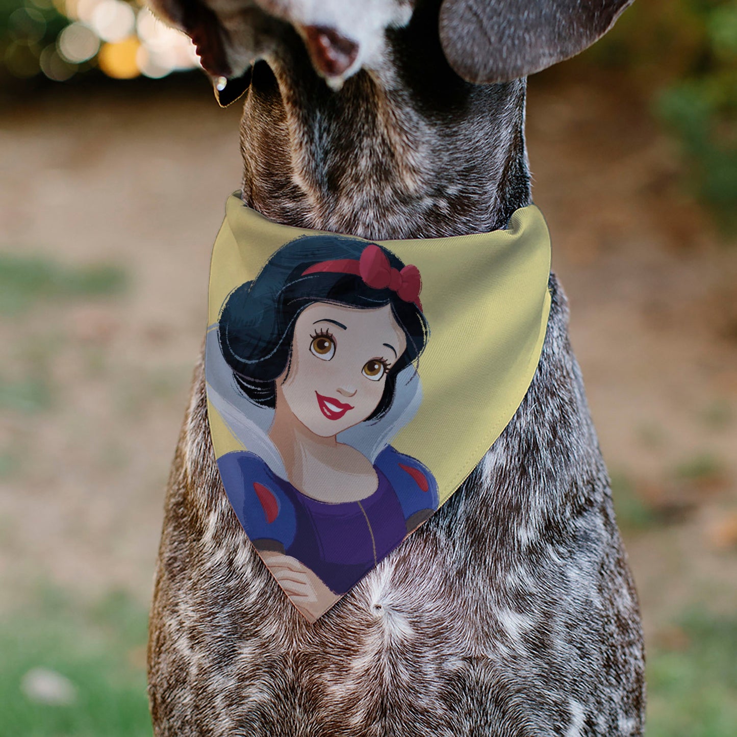 Pet Bandana - Snow White Smiling Face Pose Yellow