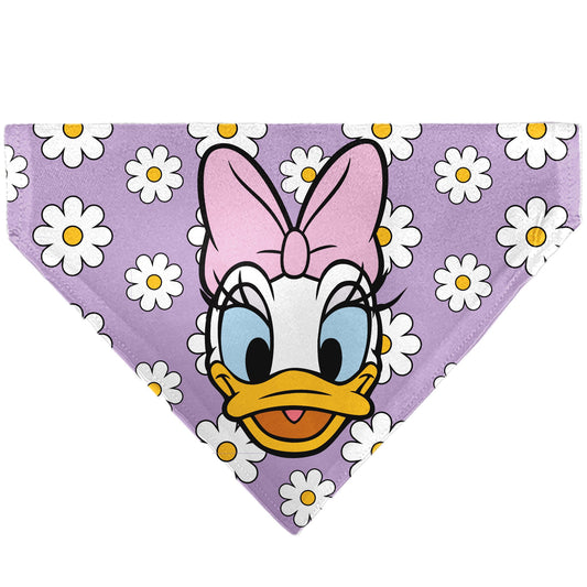 Pet Bandana - Daisy Duck Smiling Pose with Daisies Lavender