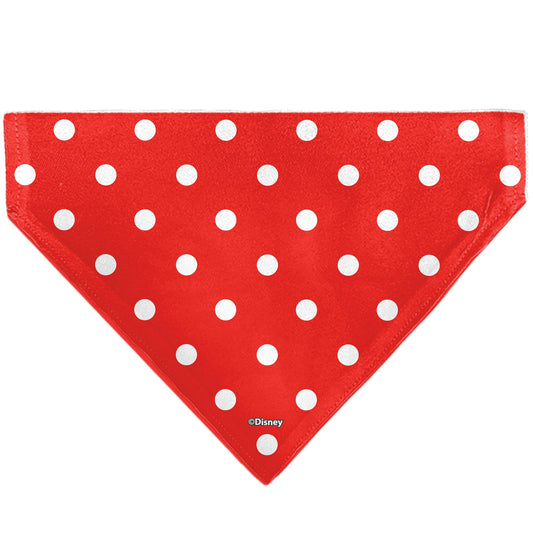 Pet Bandana - Minnie Mouse Face Polka Dot Red/White