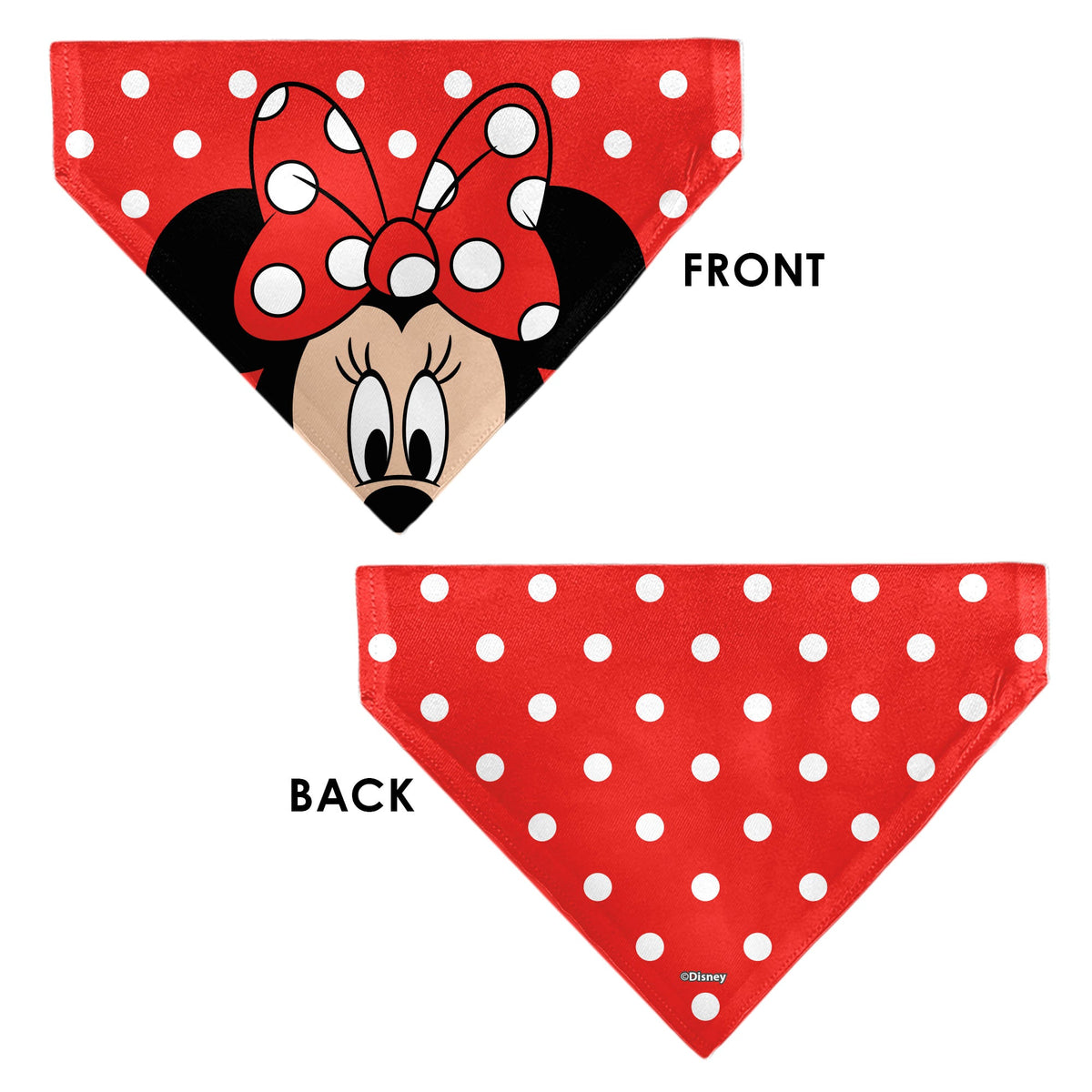 Pet Bandana - Minnie Mouse Face Polka Dot Red/White
