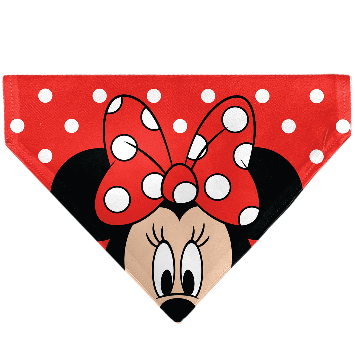 Pet Bandana - Minnie Mouse Face Polka Dot Red/White