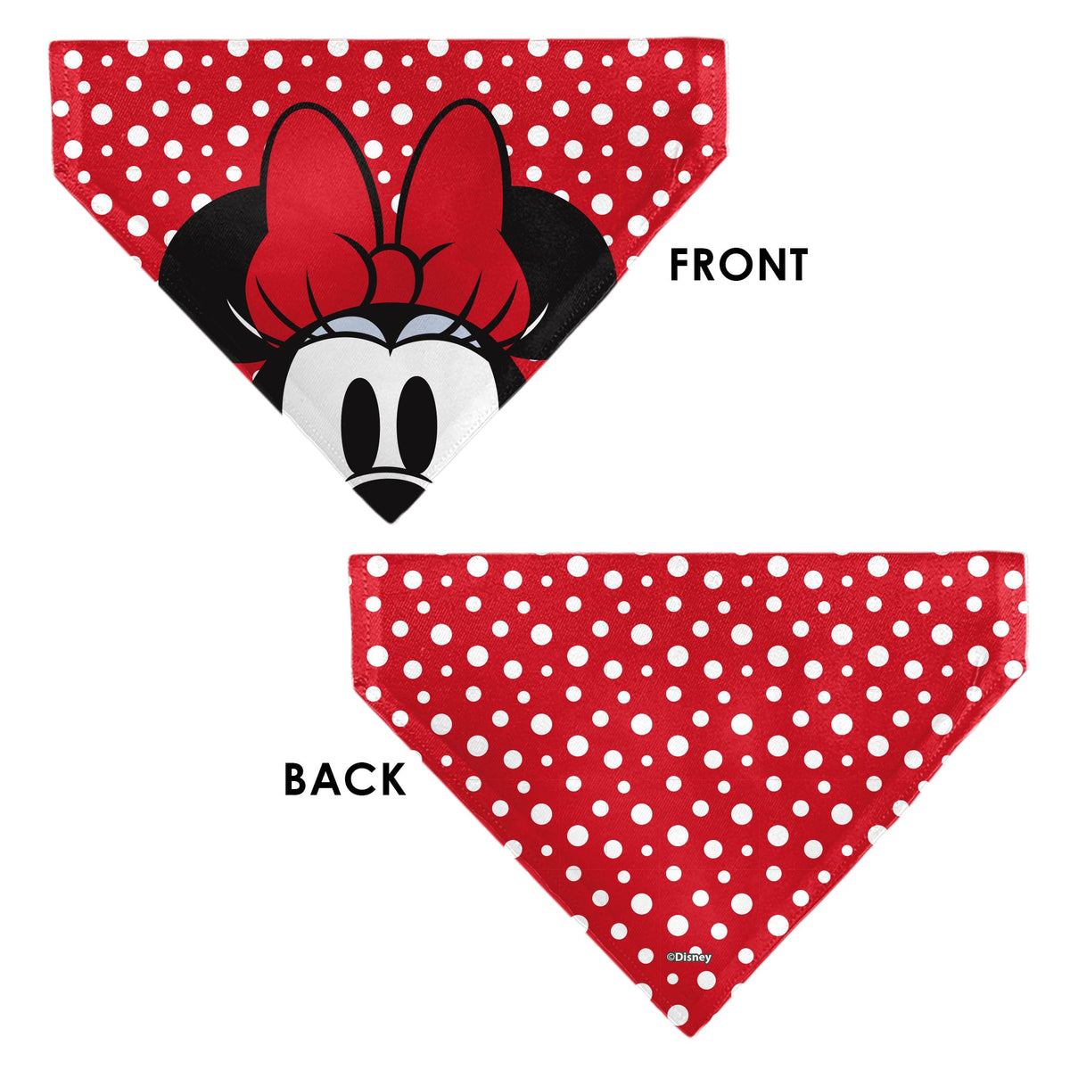 Pet Bandana - Minnie Mouse Button Eyes Pose Polka Dot Red/White