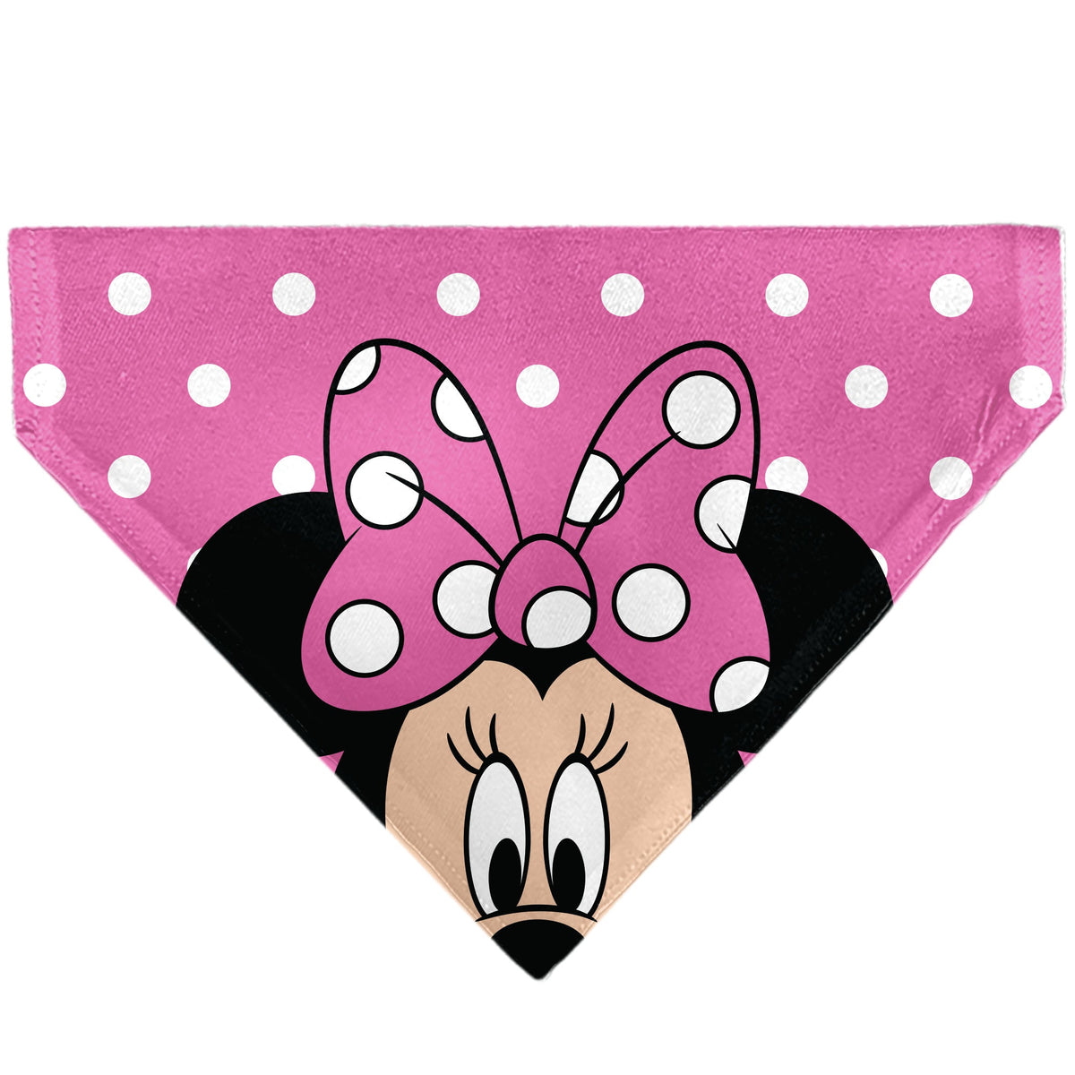 Pet Bandana - Minnie Mouse Face Polka Dot Pink/White