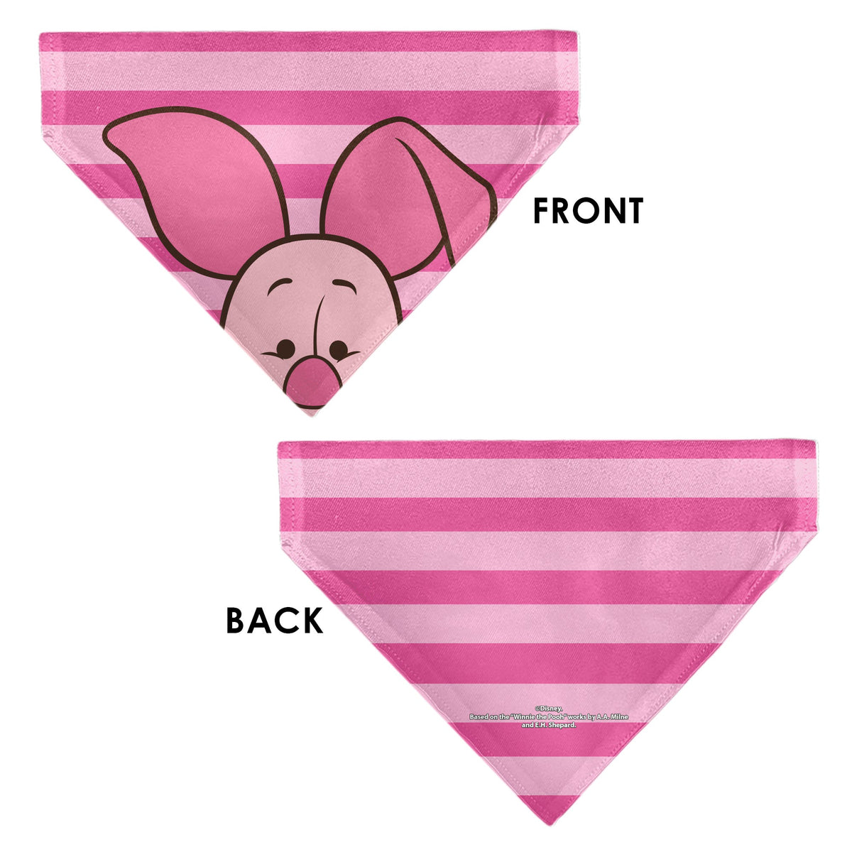 Pet Bandana - Piglet Face and Stripes Pinks