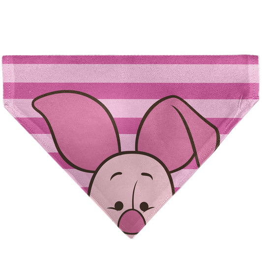 Pet Bandana - Piglet Face and Stripes Pinks