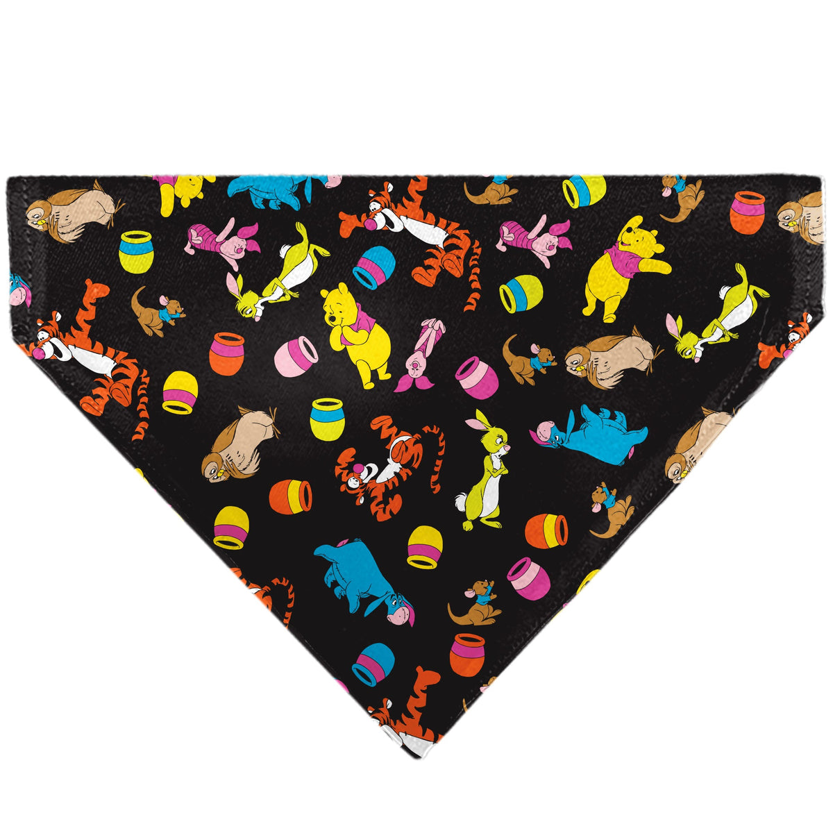 Pet Bandana - Winnie the Pooh Characters and Hunny Pots Collage Black