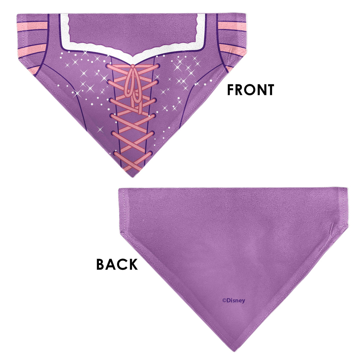 Pet Bandana - Tangled Princess Rapunzel Dress Print Lavender/Pinks