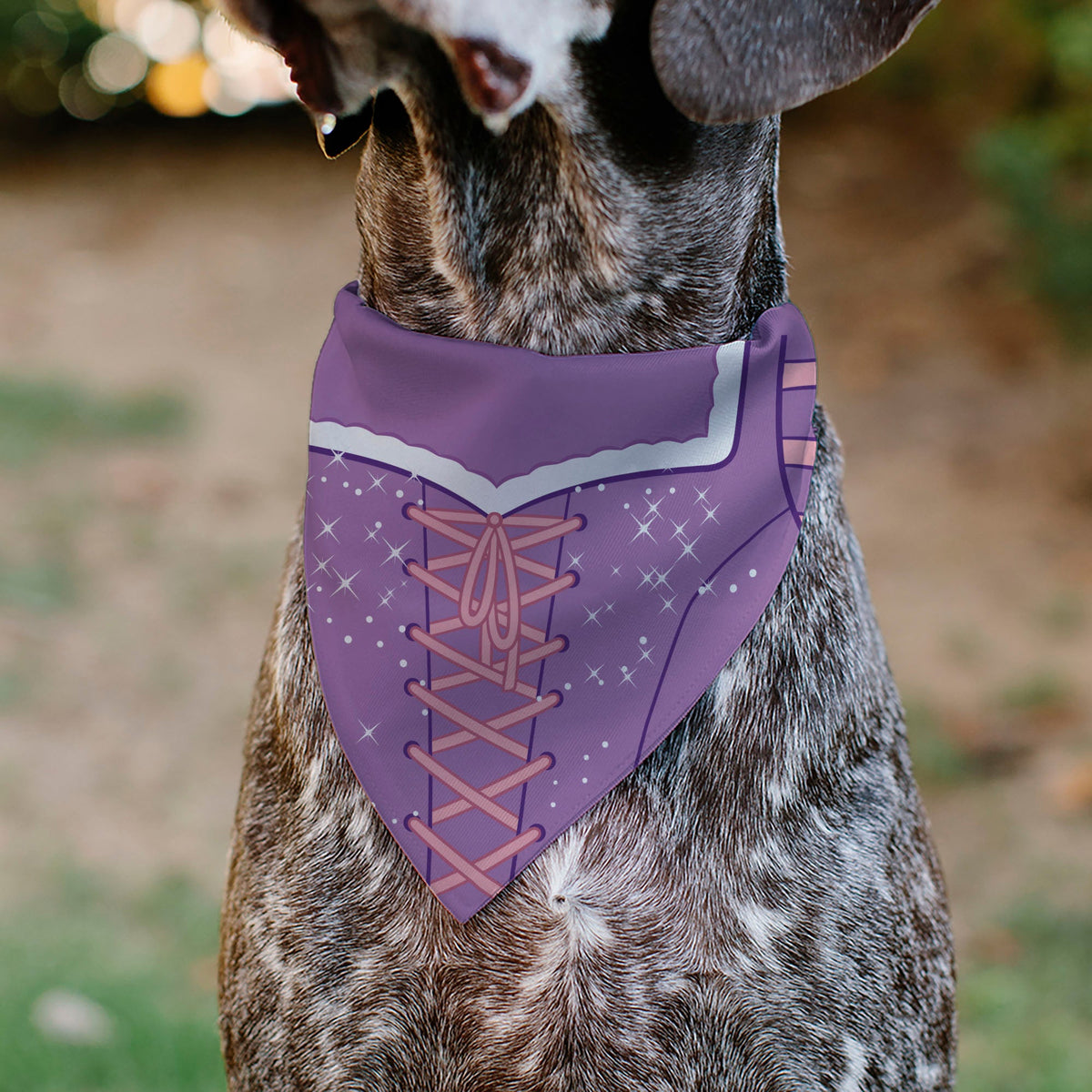 Pet Bandana - Tangled Princess Rapunzel Dress Print Lavender/Pinks