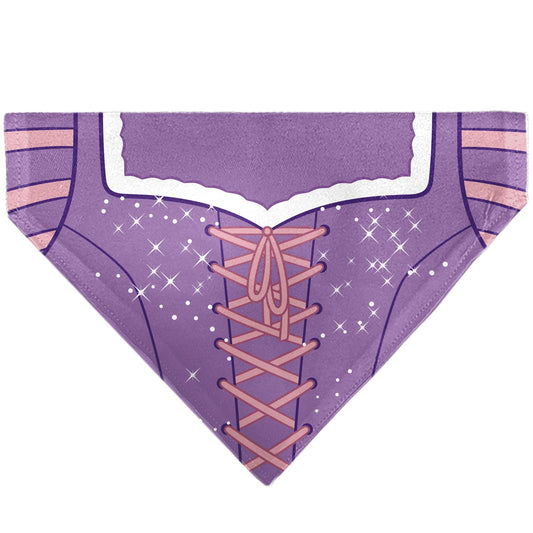 Pet Bandana - Tangled Princess Rapunzel Dress Print Lavender/Pinks