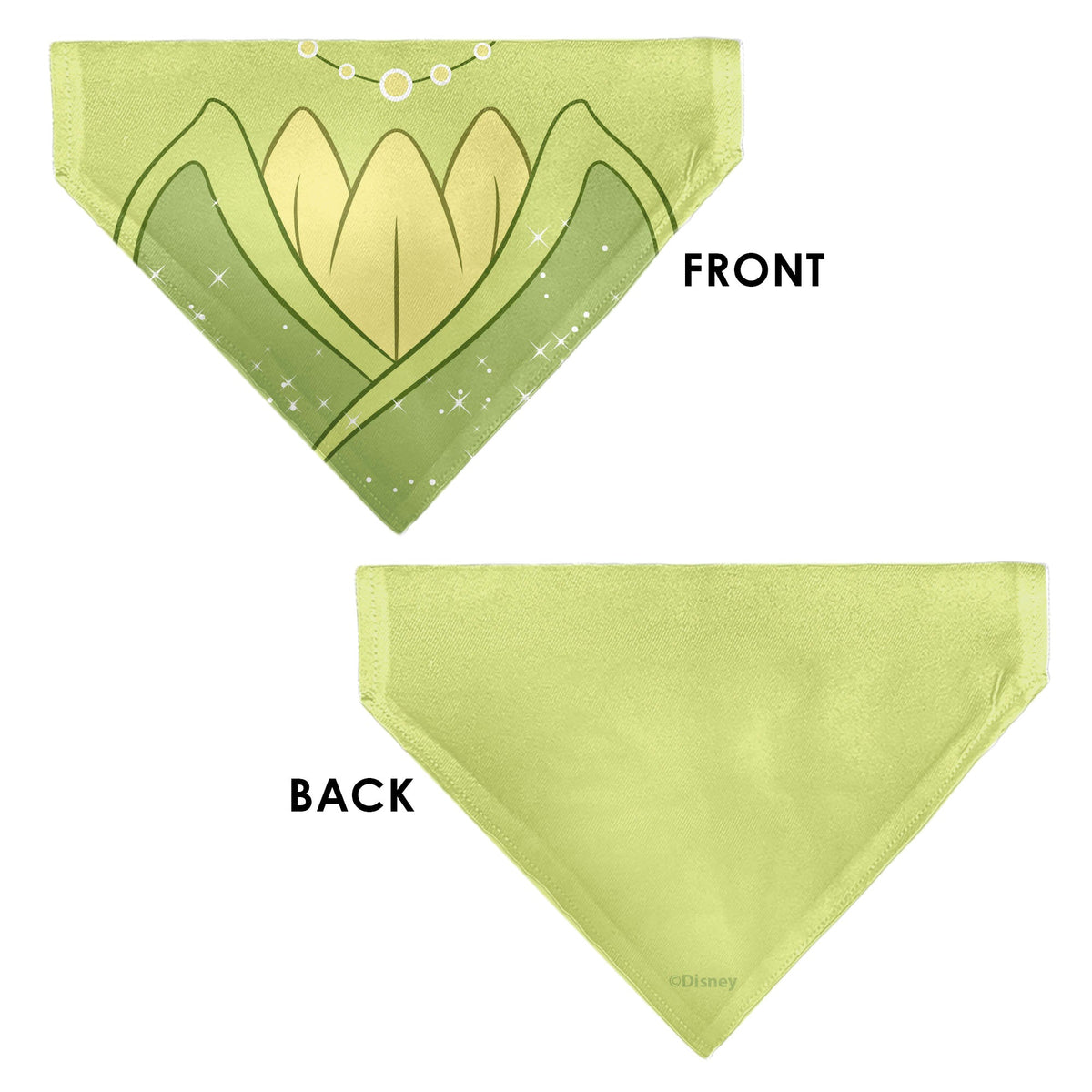Pet Bandana - The Princess and the Frog Princess Tiana Dress Print Greens/Yellow