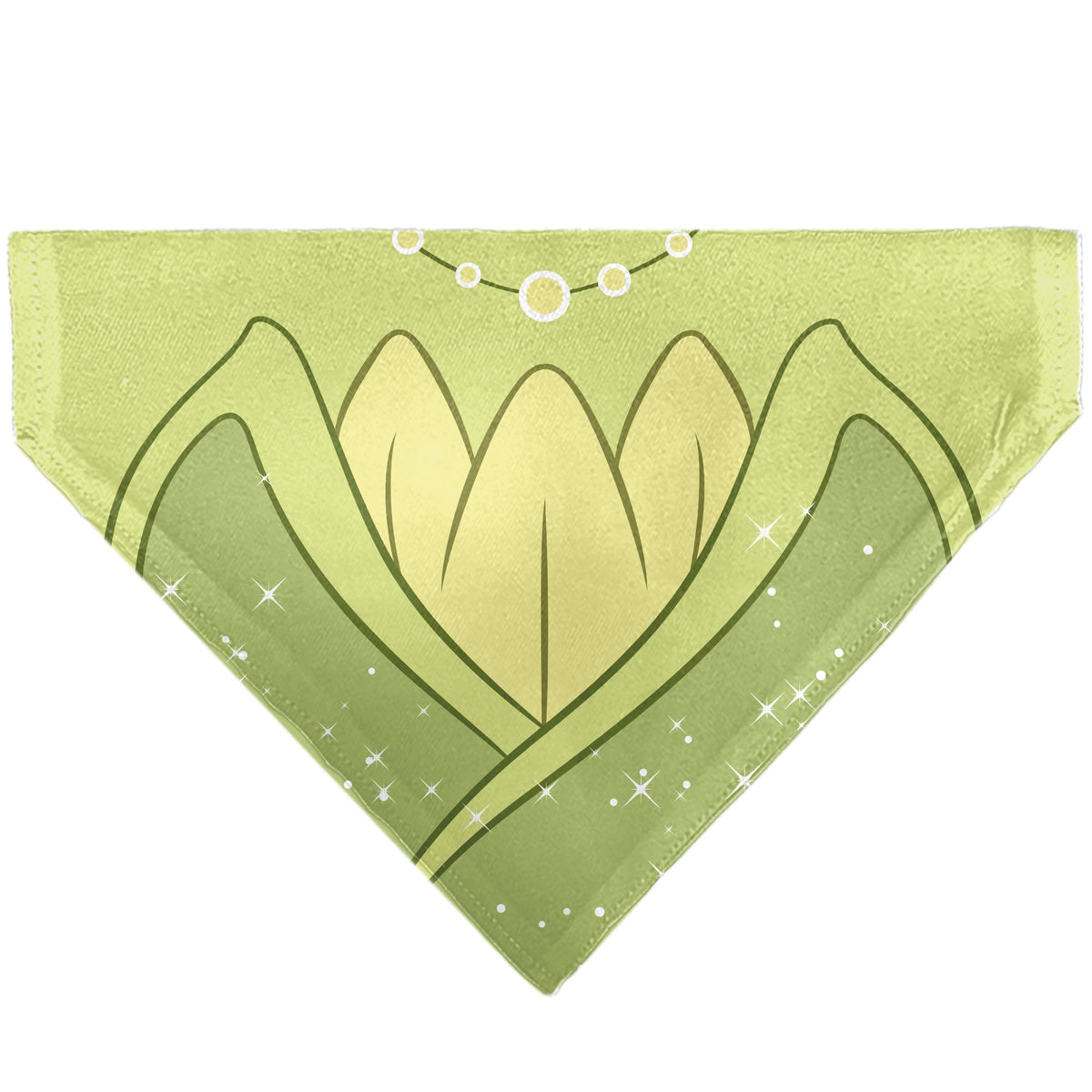 Pet Bandana - The Princess and the Frog Princess Tiana Dress Print Greens/Yellow