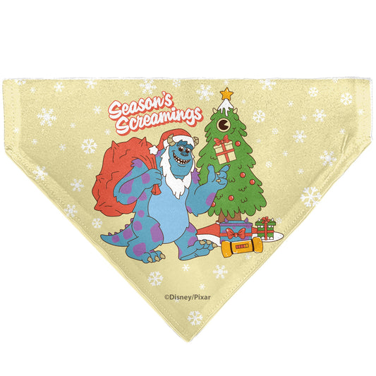 Pet Bandana - Monsters Sulley and Mike Holiday SEASON'S SCREAMINGS Poses Yellows