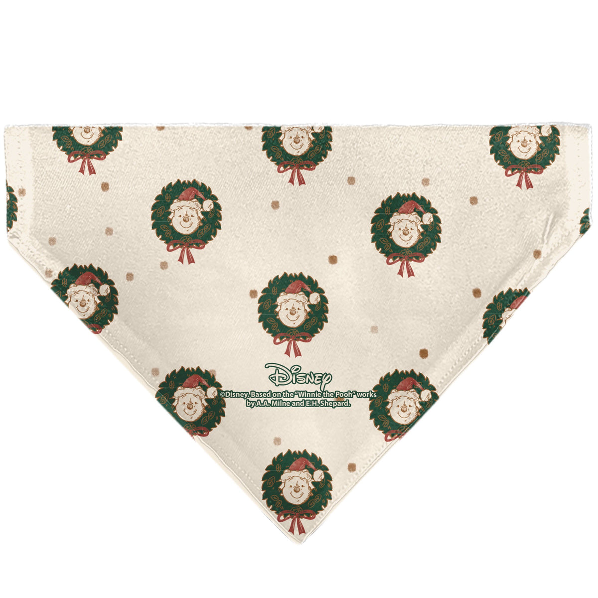 Pet Bandana - Winnie the Pooh and Piglet FEELS LIKE CHRISTMAS Holiday Pose Beige