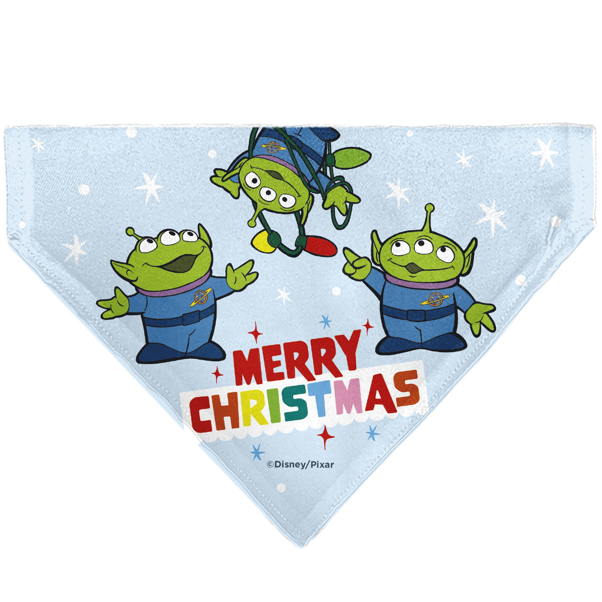 Pet Bandana - Holiday Toy Story 4 Characters MERRY CHRISTMAS Group Pose Light Blue