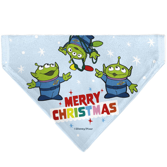 Pet Bandana - Holiday Toy Story 4 Characters MERRY CHRISTMAS Group Pose Light Blue