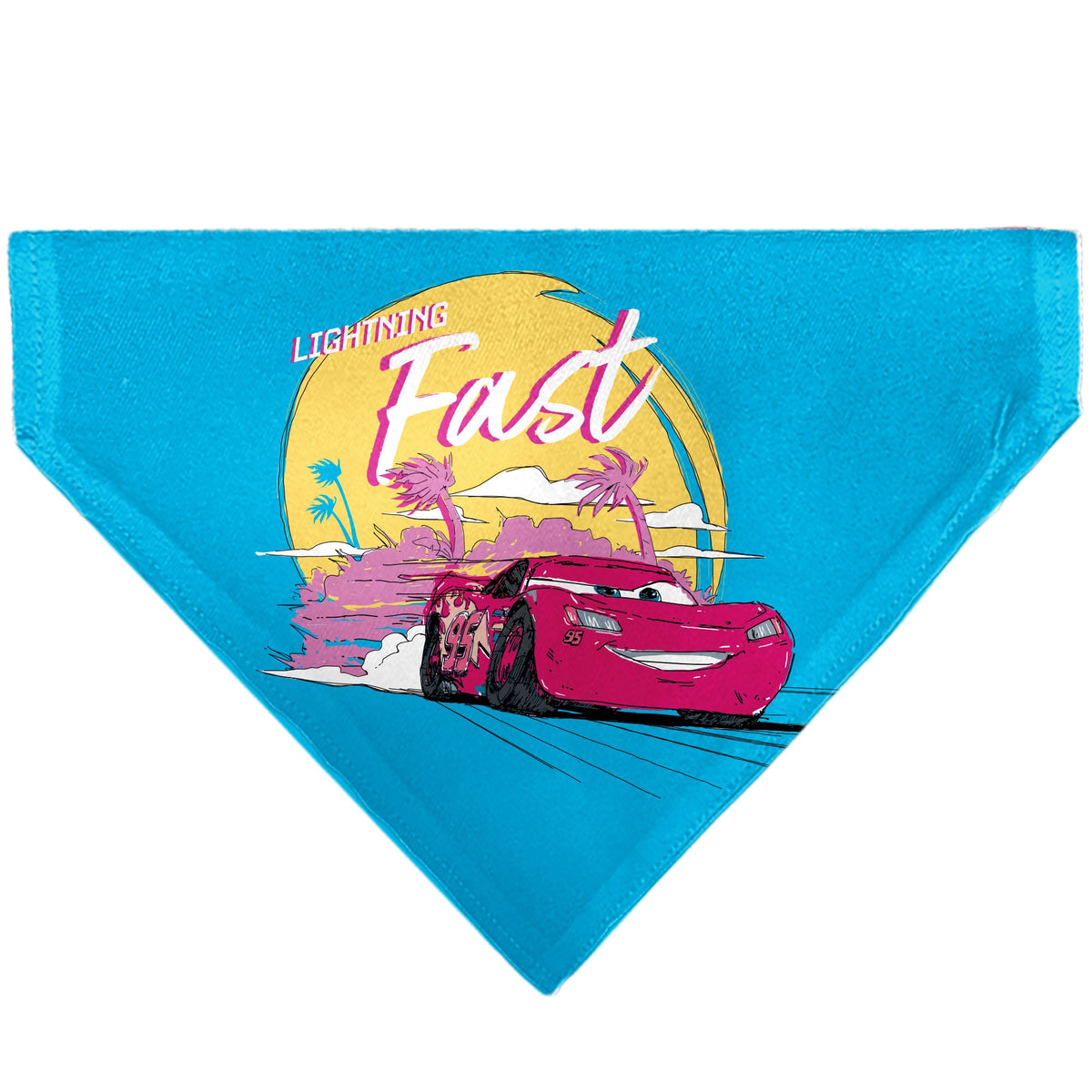 Pet Bandana - Cars Lightning McQueen LIGHTNING FAST Pose and Icons