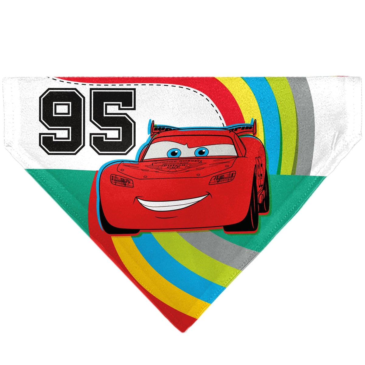 Pet Bandana - Cars Lightning McQueen EAT MY DUST Pose Multi Color