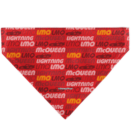 Pet Bandana - Cars LMQ LIGHTNING MCQUEEN Pose and Text Red