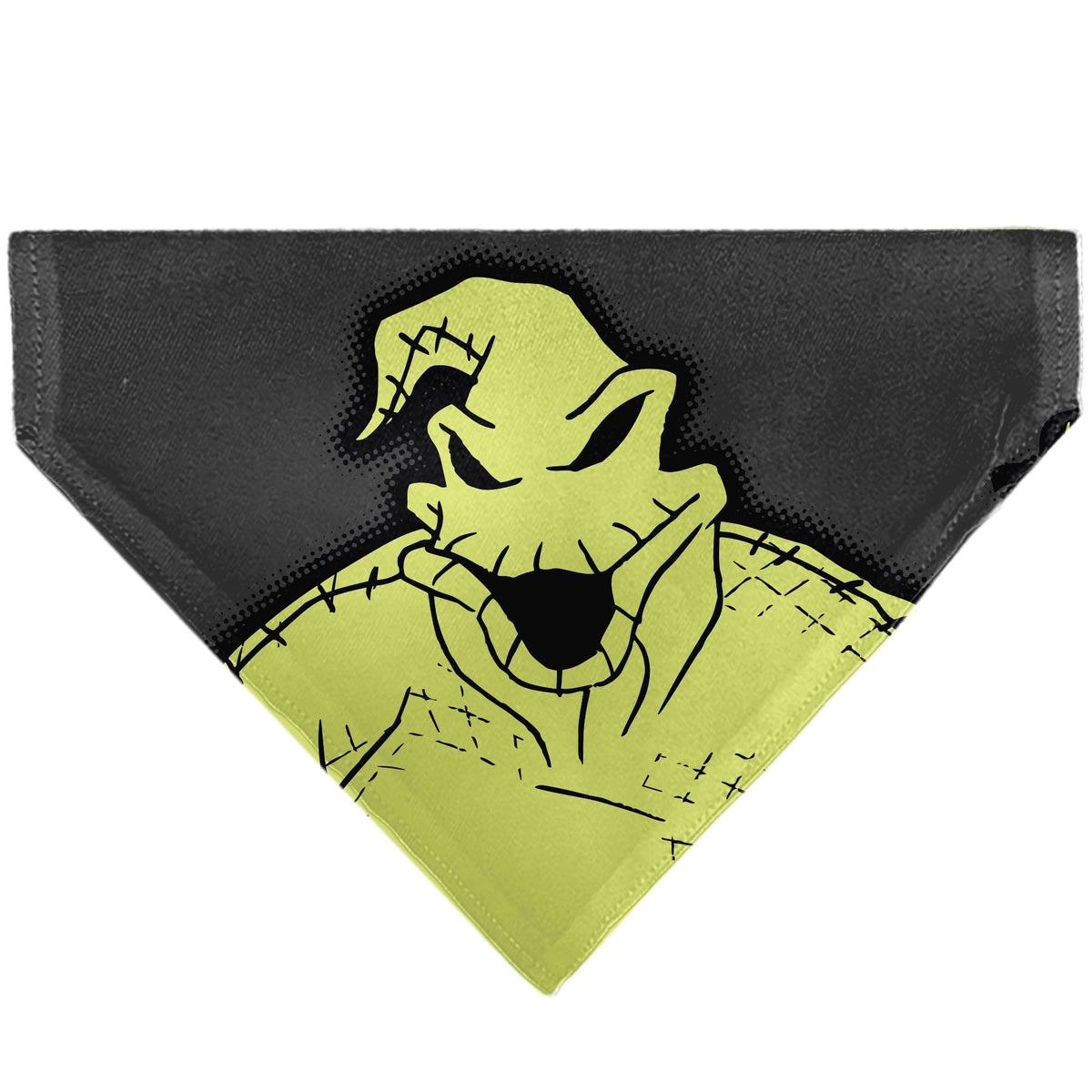 Pet Bandana - The Nightmare Before Christmas OOGIE BOOGIE Pose with Text and Bugs Collage Gray/Lime Green