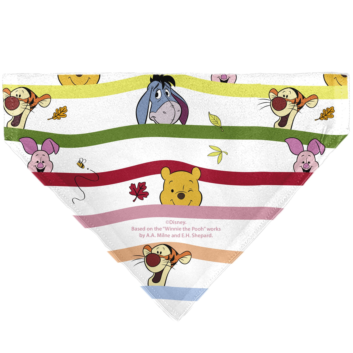 Pet Bandana - Winnie the Pooh and Friends Poses Stripe White/Multi Color