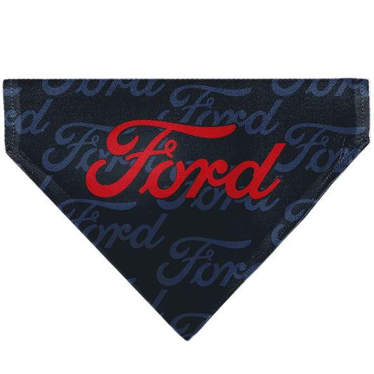 Pet Bandana - FORD Script Stacked Blues/Red