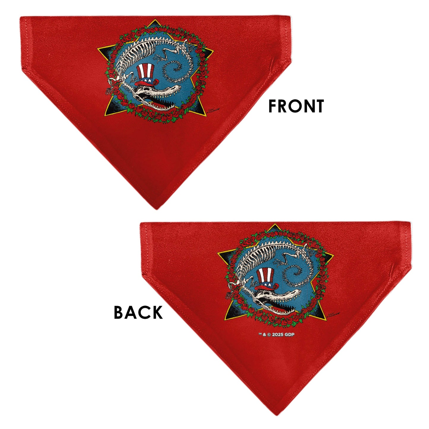 Pet Bandana - Grateful Dead Dave's Picks Volume Ten Alligator Bonus Cover Art Red