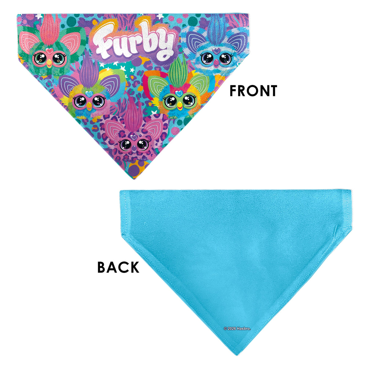 Pet Bandana - FURBY Five Furblets Faces and Logo Multi Color