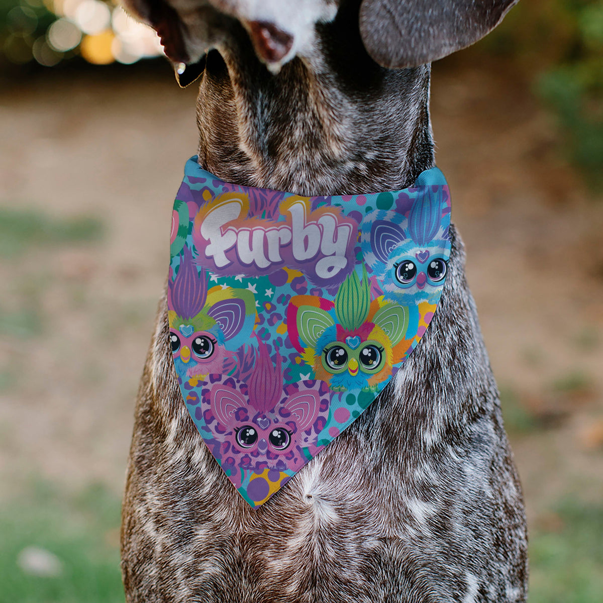Pet Bandana - FURBY Five Furblets Faces and Logo Multi Color