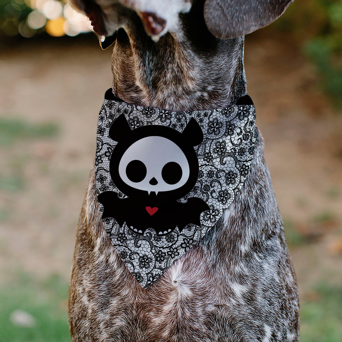 Pet Bandana - Skelanimals Diego Pose and Title Logo White/Black